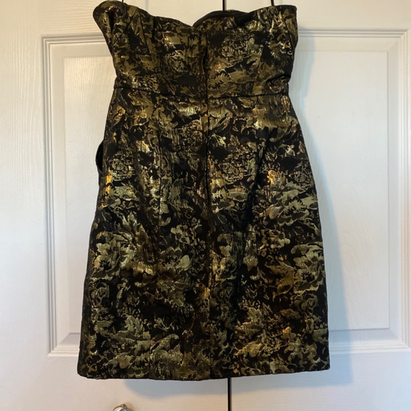 Strapless Black & Gold Social Dress - Picture 4 of 5